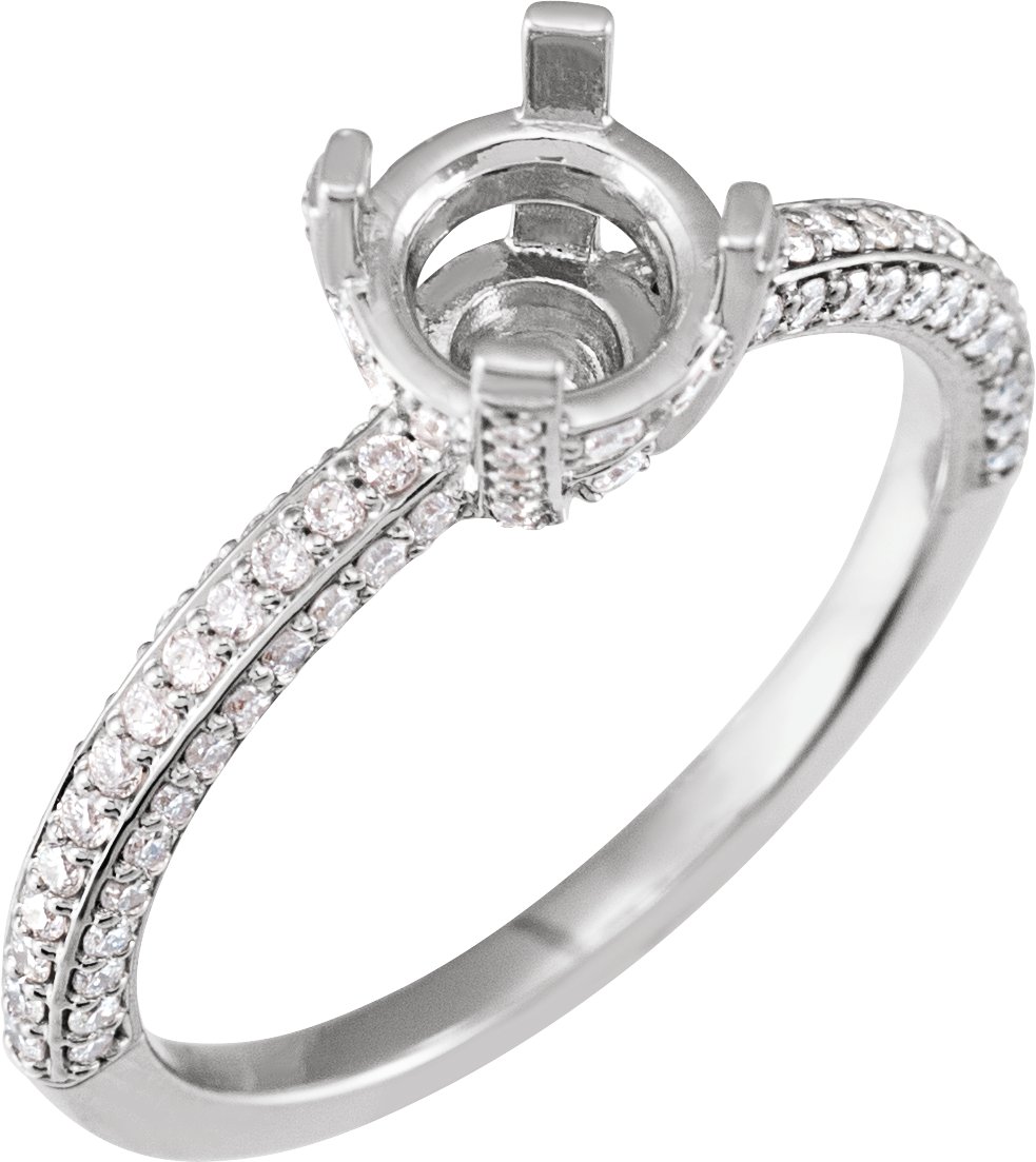 Platinum 1/2 CTW Natural Diamond Engagement Ring