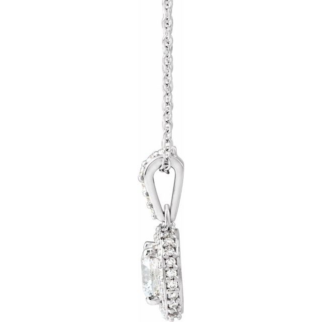 14K White 1 CTW Natural Diamond 18 Necklace