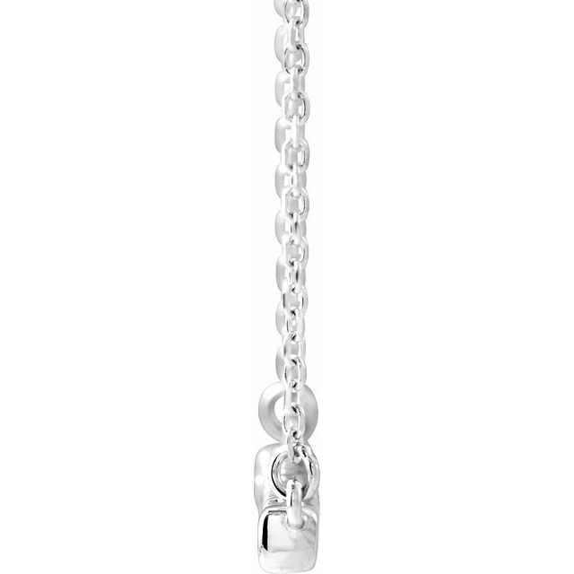 14K White 1/4 CTW Natural Diamond French-Set Bar 16 Necklace