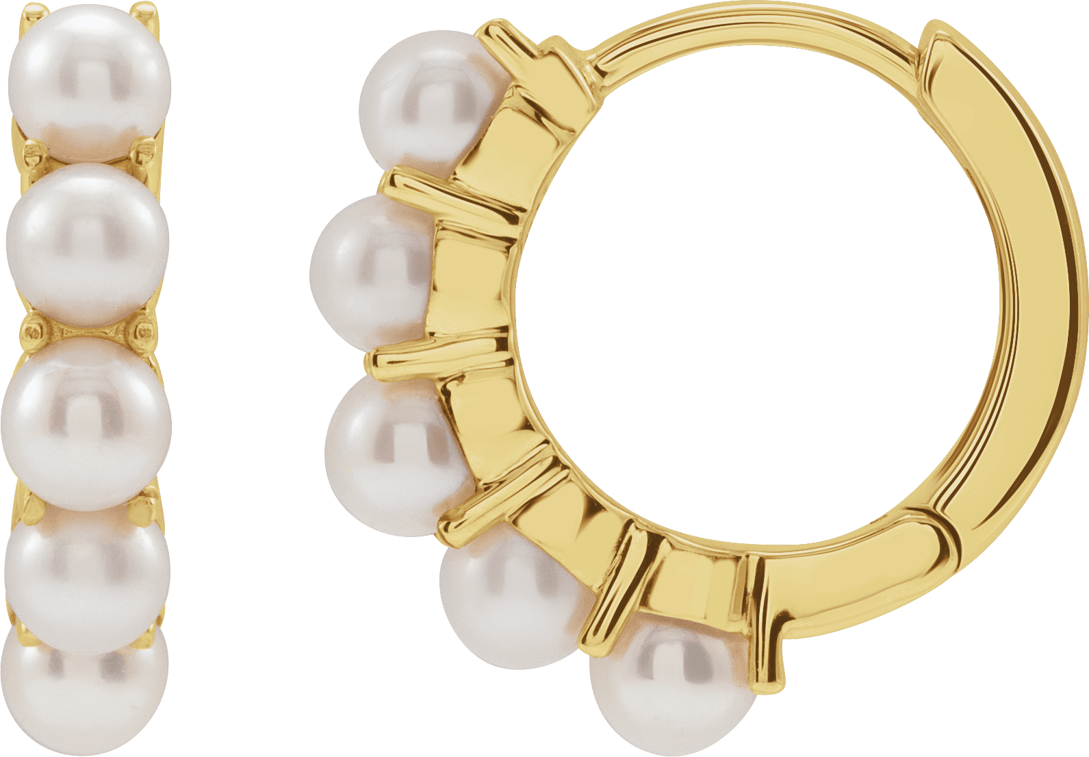 pearl huggie hoop earrings