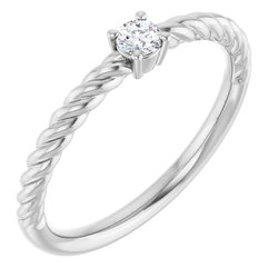 Solitaire Rope Ring