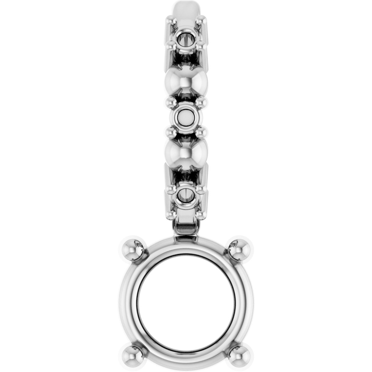 Platinum 4 mm Round Charm/Pendant Mounting