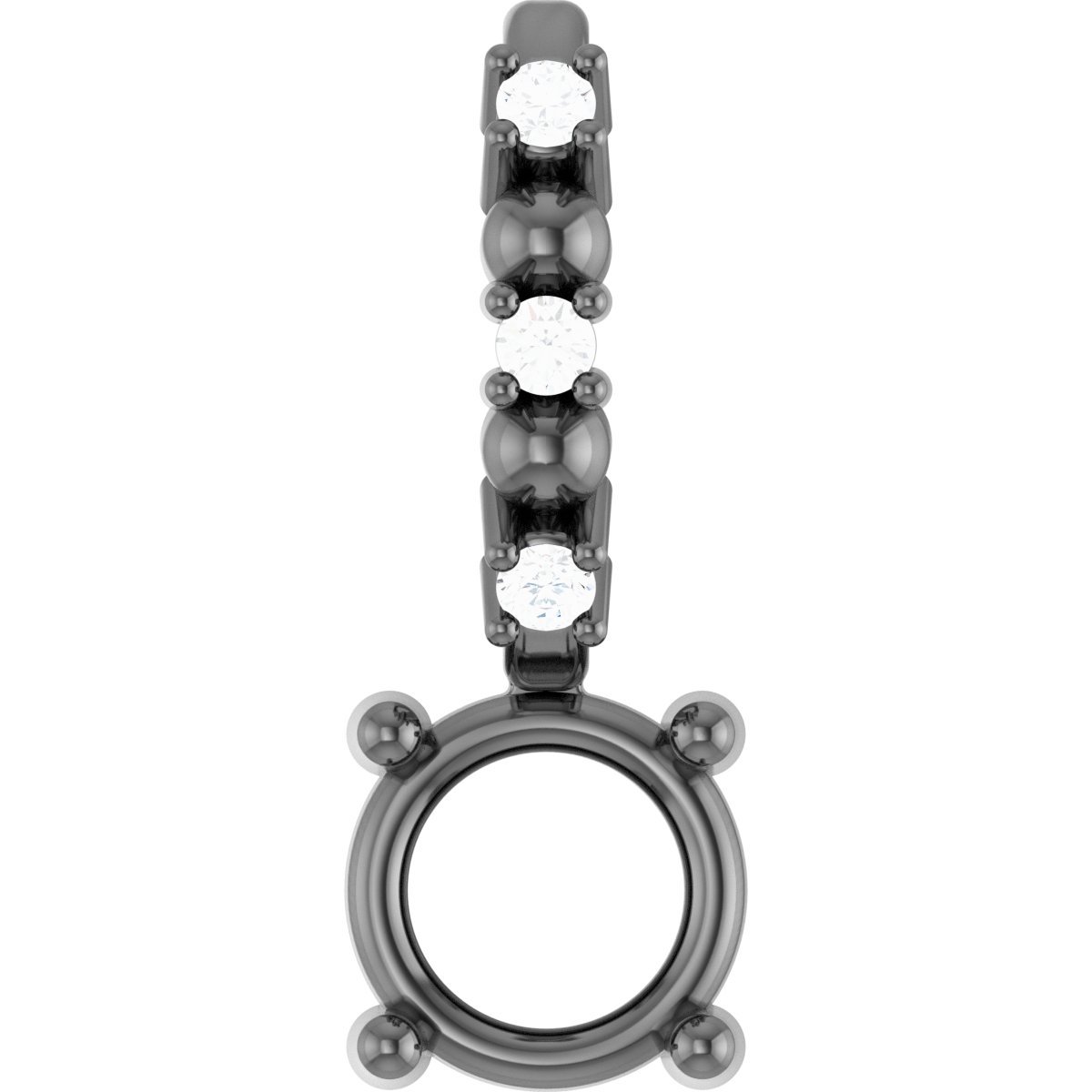 Platinum 4 mm Round .01 CTW Natural Diamond Semi-Set Charm/Pendant