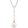 Freshwater Cultured Pearl and Diamond Necklace 7.5mm Ref 448273