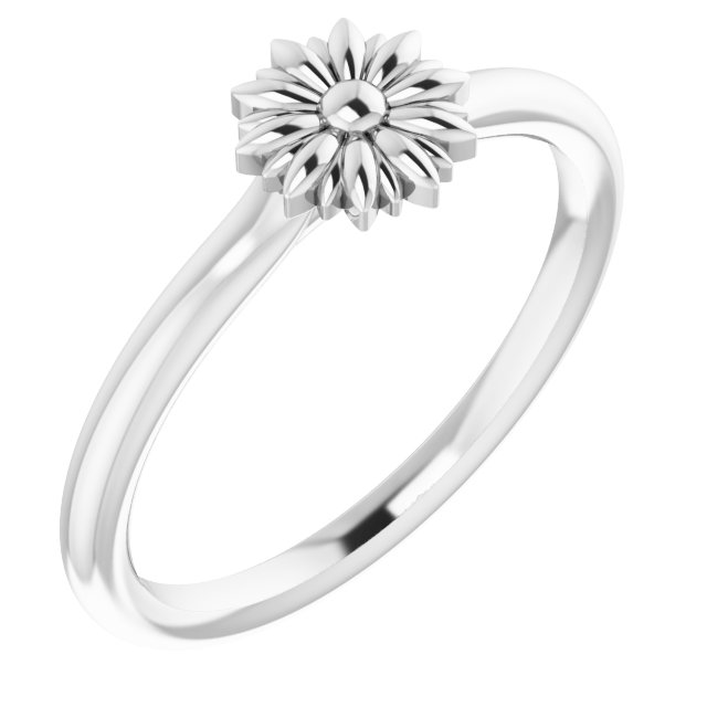 Sterling Silver Stackable Floral Ring