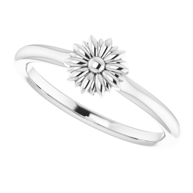 Sterling Silver Stackable Floral Ring