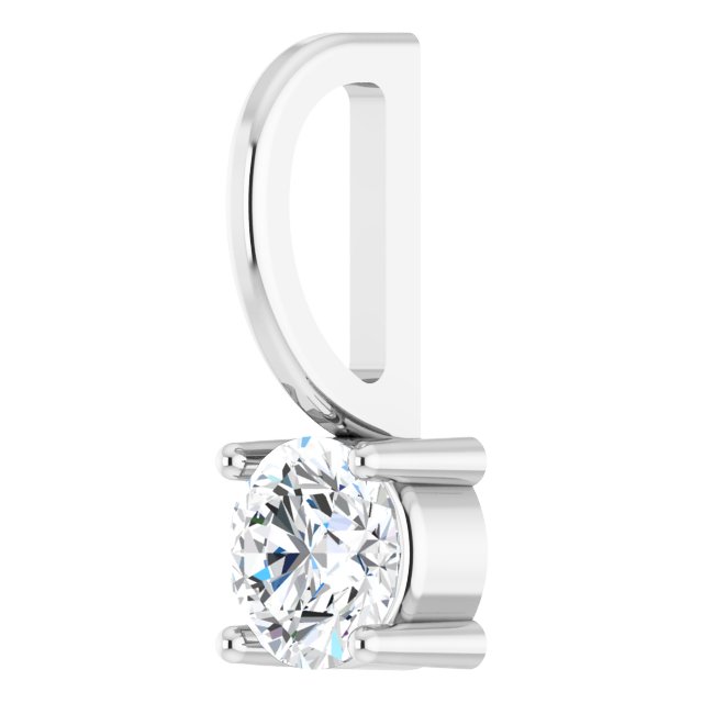 Sterling Silver Imitation Diamond Solitaire Charm/Pendant