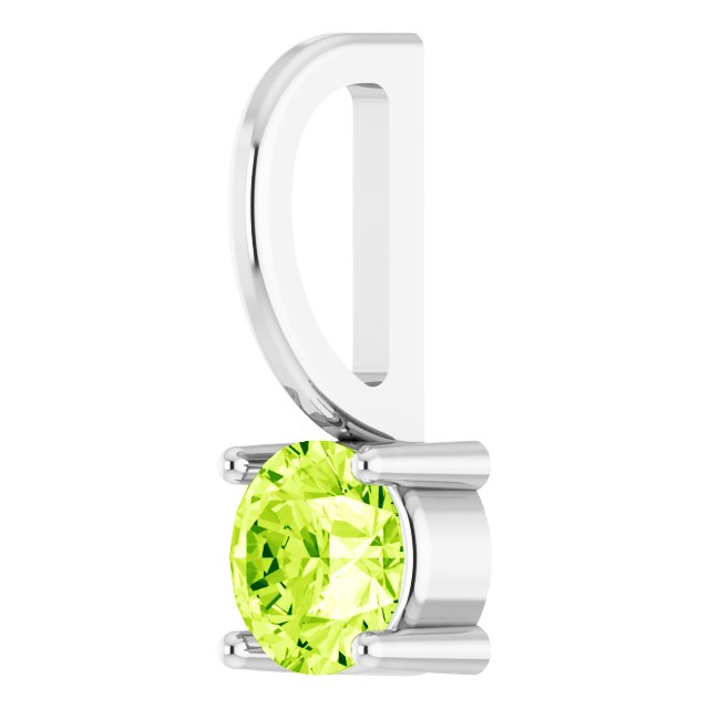 Sterling Silver Imitation Peridot Solitaire Charm/Pendant