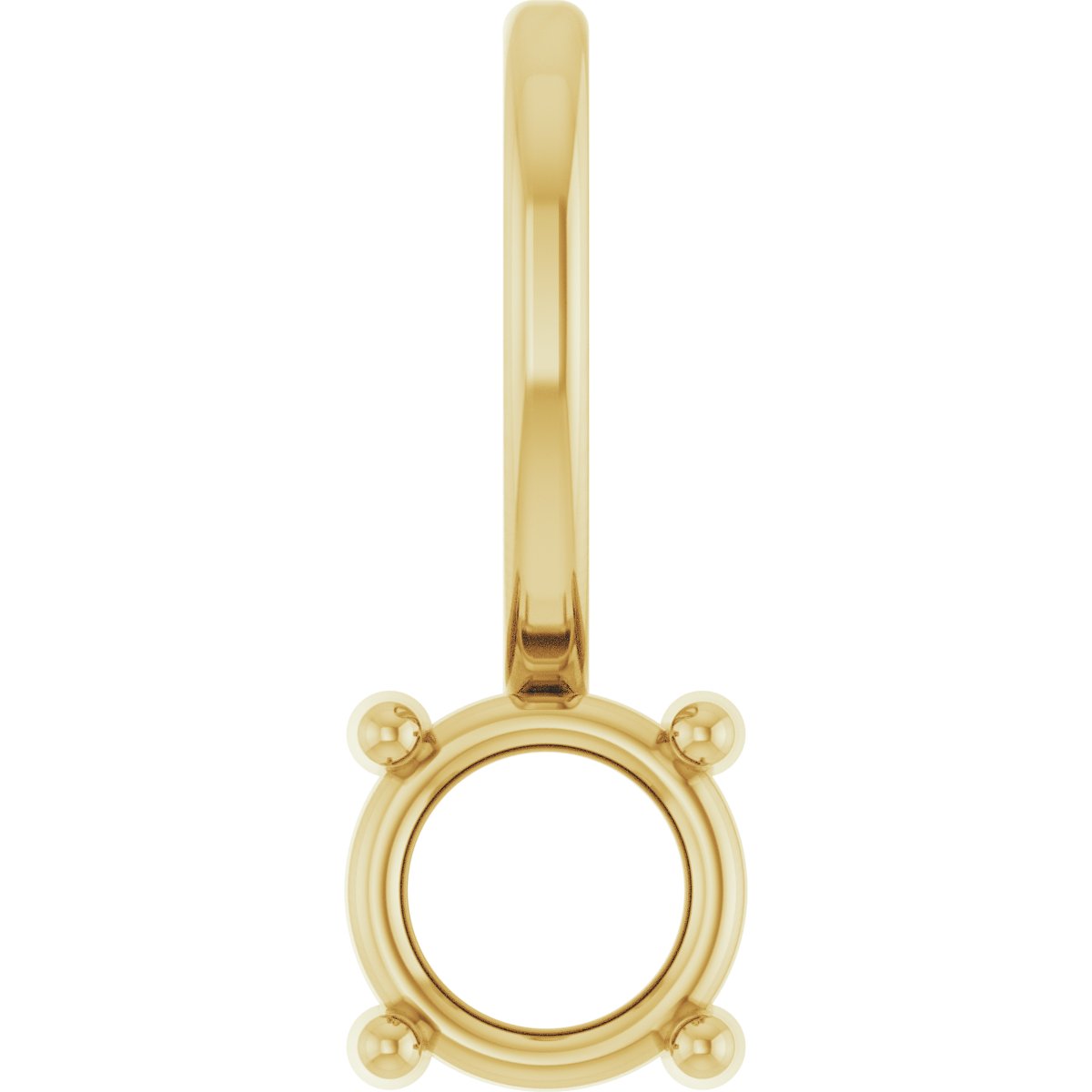 14K Yellow 4 mm Round Solitaire Charm/Pendant Mounting