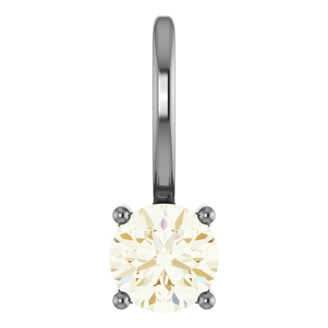 14K Yellow Imitation Diamond Solitaire Charm/Pendant