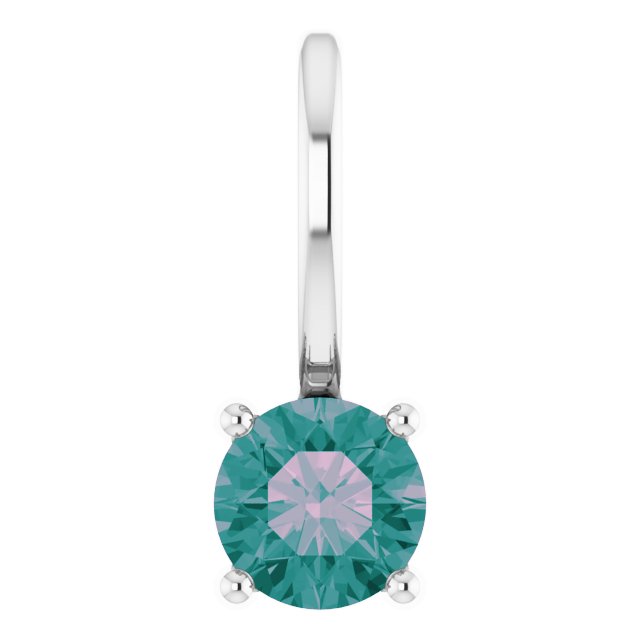 Sterling Silver Imitation Alexandrite Solitaire Charm/Pendant