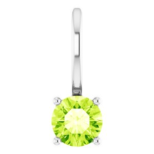 Sterling Silver Imitation Peridot Solitaire Charm/Pendant