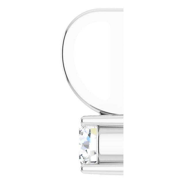 14K White Imitation Diamond Solitaire Charm/Pendant