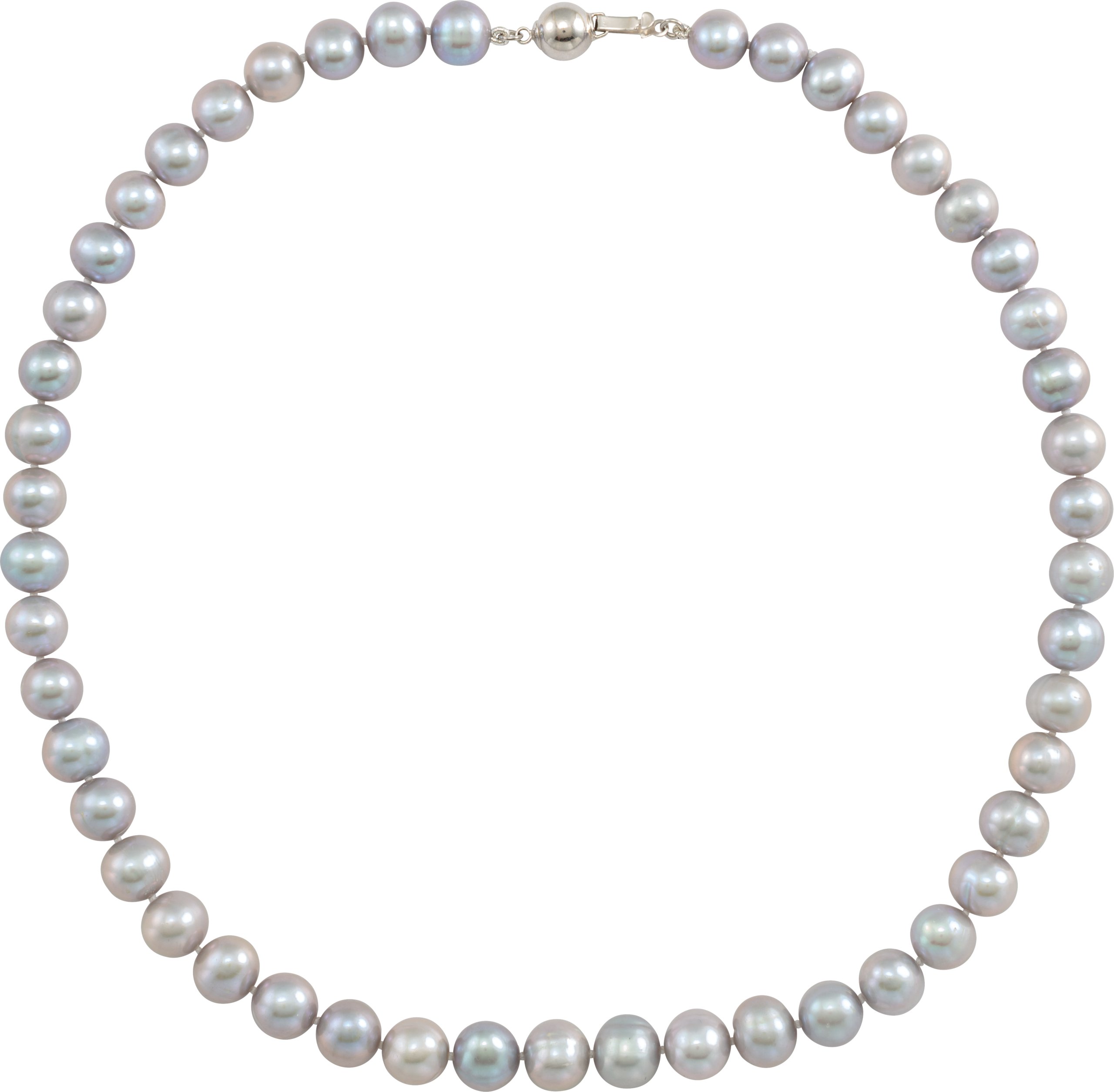 Sterling Silver Cultured Gray Freshwater Pearl 18