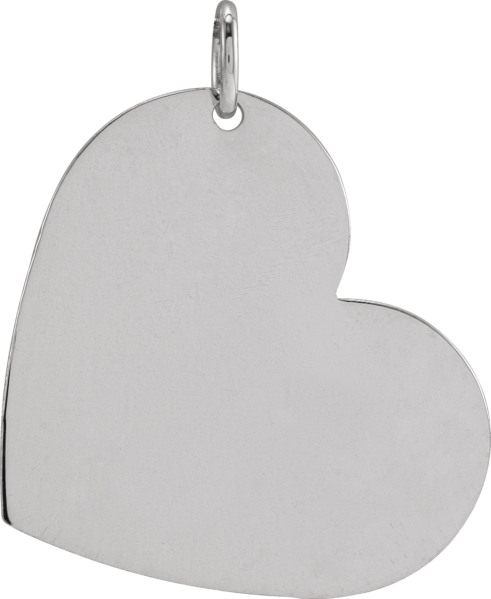 14K White 24x21 mm Heart Pendant