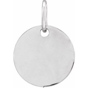 Sterling Silver Engraveable Oval Polished Front/Back Disc Charm Solid 10 mm 19 mm