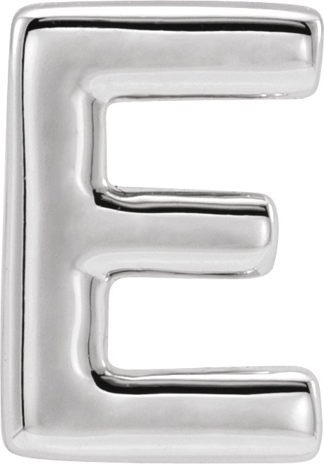 Sterling Silver Block Initial E Slide Pendant