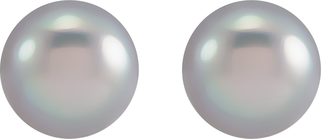 Alternative view of Cultured Gray Freshwater Pearl Earrings – 14K White Gold