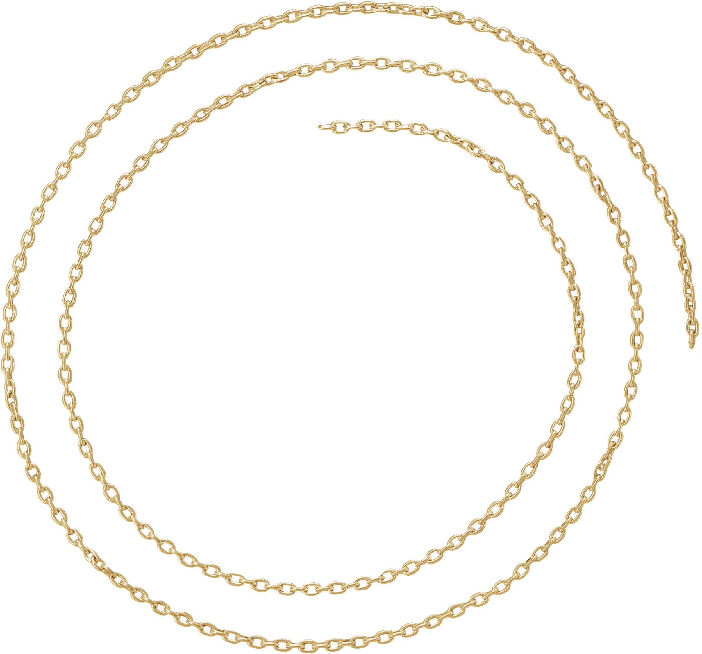 10K Yellow 1.7 mm Solid Cable Chain by the Inch