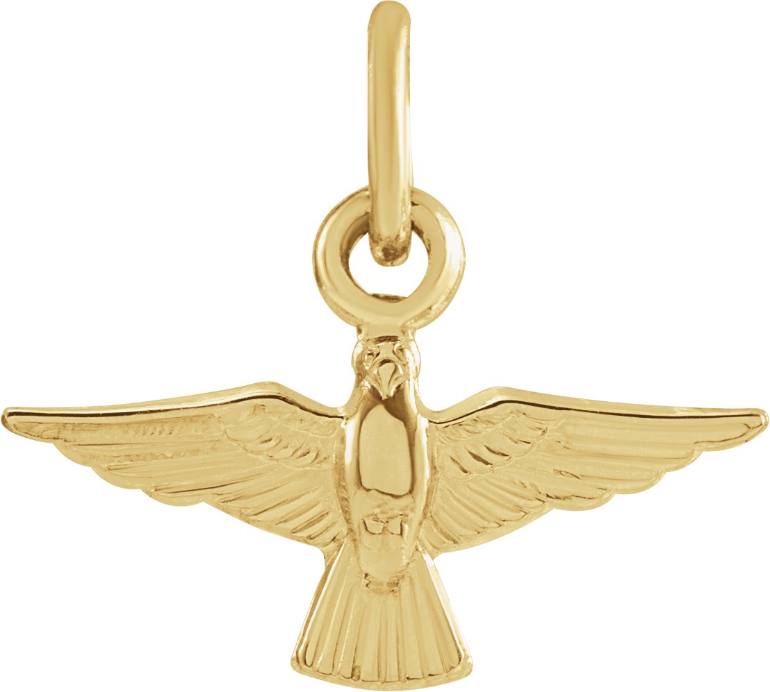 14K Yellow 11x8 mm Dove Pendant  