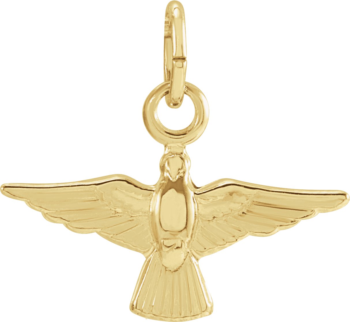 14K Yellow 14x10 mm Dove Pendant  