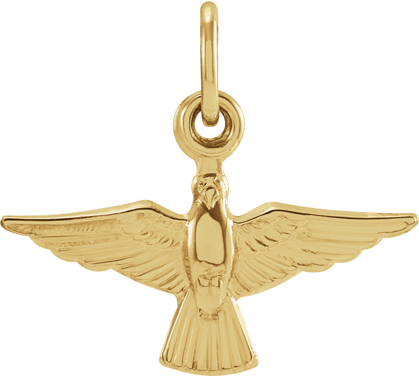 14K Yellow 18x12 mm Dove Pendant  