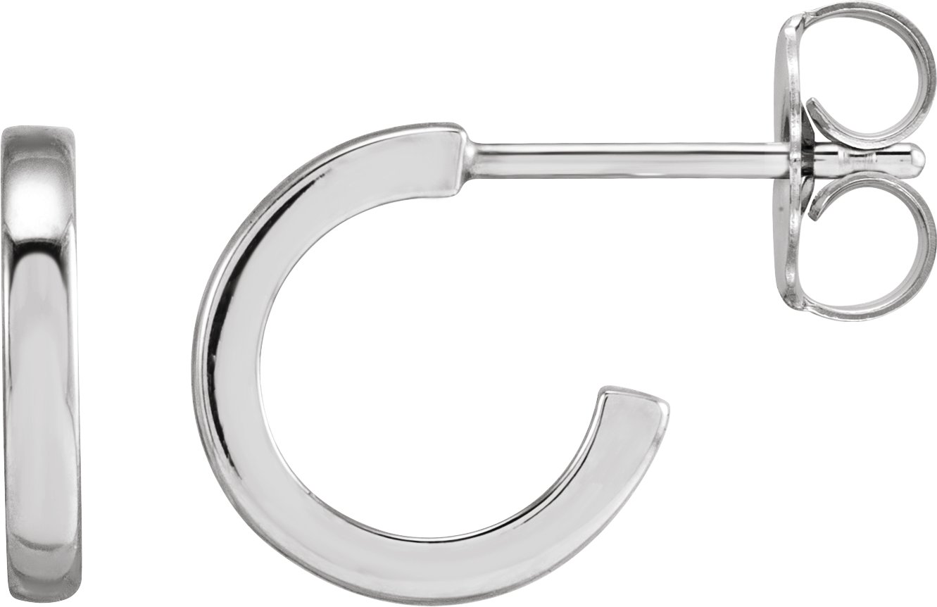 14K White 10 mm Hoop Earrings