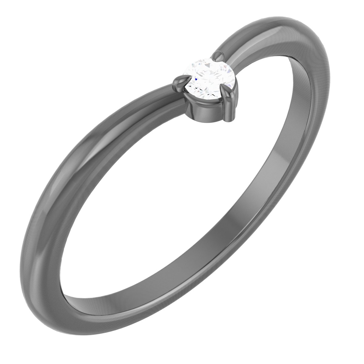 Platinum .06 CT Diamond Stackable V Ring Ref 18494114