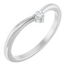 14K White .06 CT Diamond Stackable V Ring Ref 18494115