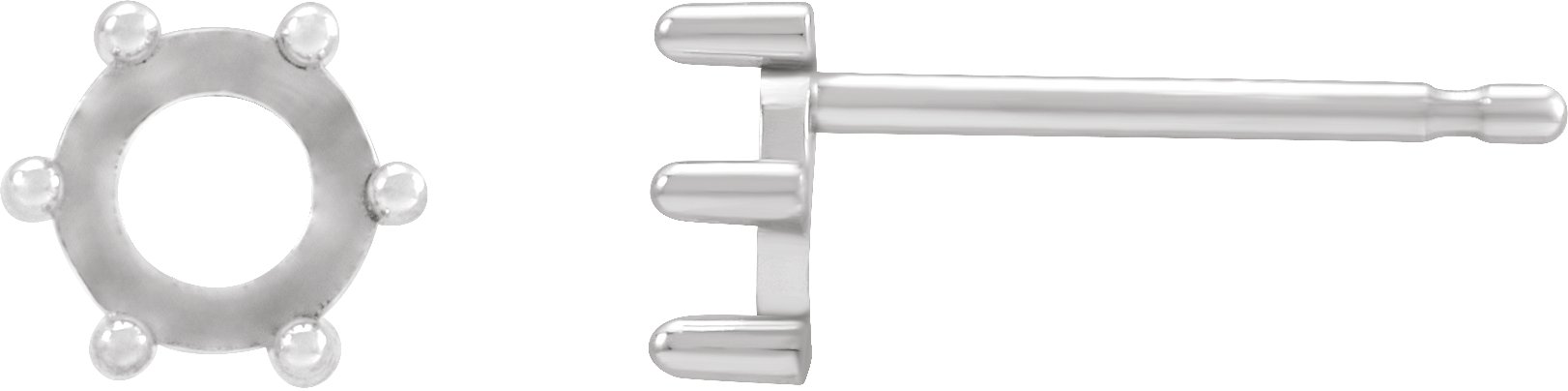 Round 6-Prong Rose-Cut Stud Earrings