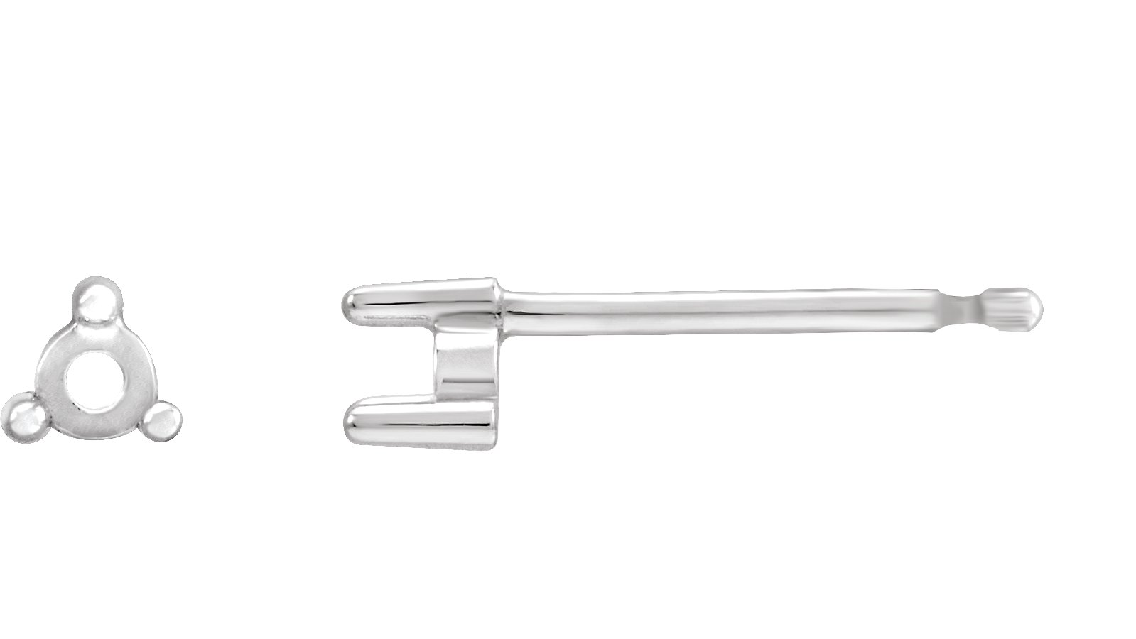 Sterling Silver 4 mm Round 3-Prong Earring Mounting