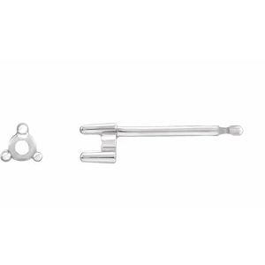 14K White 3 mm Round 3-Prong Earring Mounting