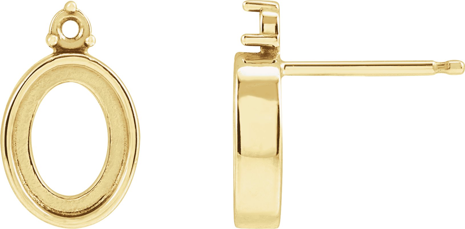 Cabochon Bezel-Set Earrings