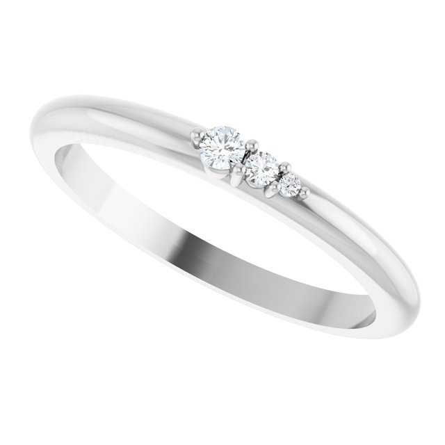 14K White .05 CTW Diamond Graduated Stackable Ring