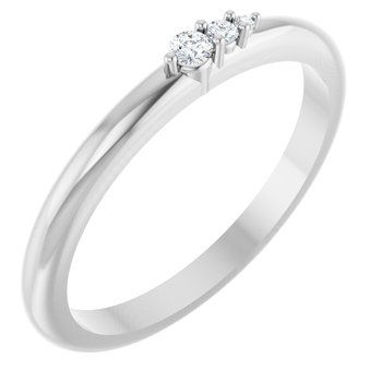 Platinum .05 CTW Diamond Graduated Stackable Ring Ref 18531736