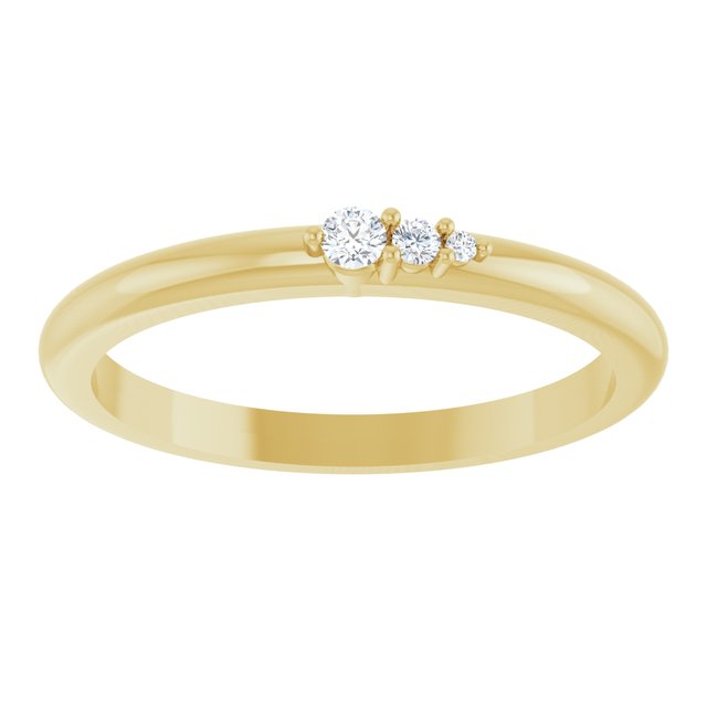 14K Yellow .05 CTW Natural Diamond Graduated Stackable Ring