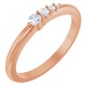 14K Rose 0.10 CTW Natural Diamond Graduated Stackable Ring Ref 18531792