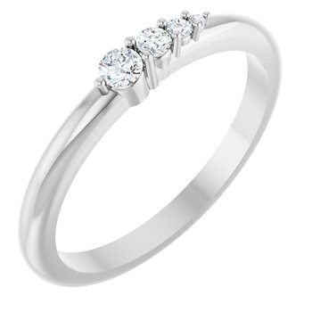 14K White 0.10 CTW Natural Diamond Graduated Stackable Ring Ref 18531796