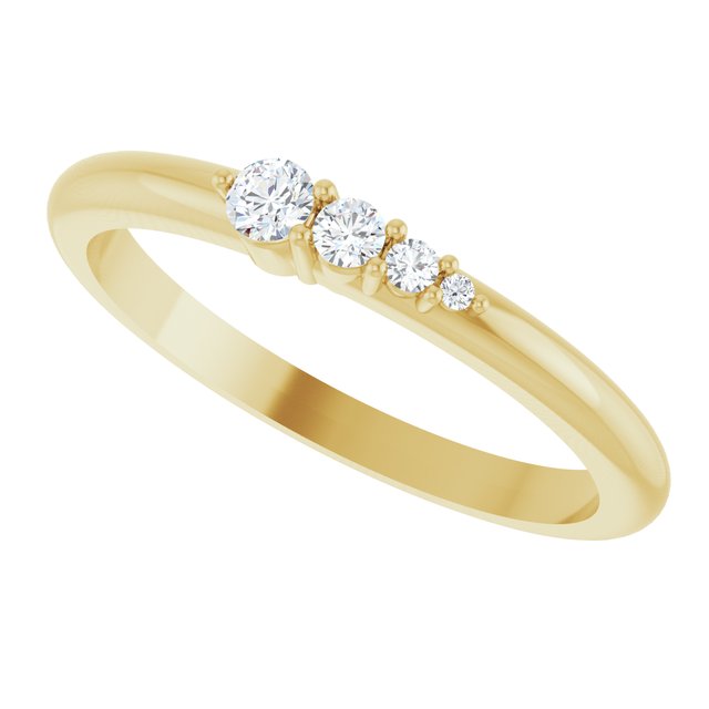 14K Yellow 1/10 CTW Natural Diamond Graduated Stackable Ring