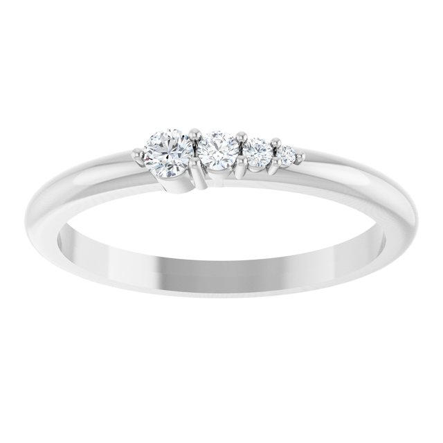 14K White 1/10 CTW Natural Diamond Graduated Stackable Ring