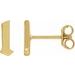 14K Yellow Single Gothic Initial L Earring