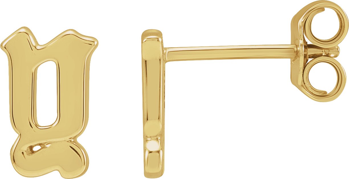 14K Yellow Single Gothic Initial Y Earring Ref 18434117