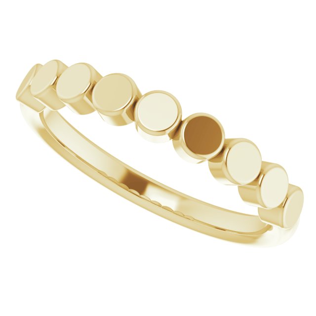 14K Yellow Geometric Stackable Ring