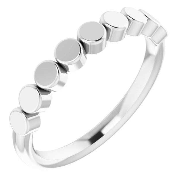 14K White Geometric Stackable Ring