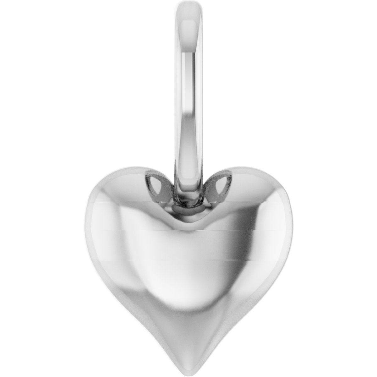 Platinum Puffy Heart Charm or Pendant Ref 18495955