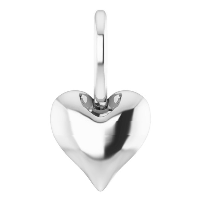 Sterling Silver Puffy Heart Charm/Pendant