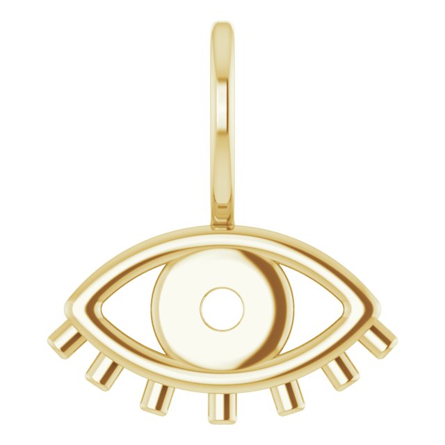 18K Yellow 1.7 mm Round Evil Eye Charm/Pendant Mounting