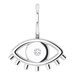14K White .02 CT Natural Diamond Evil Eye Charm/Pendant 