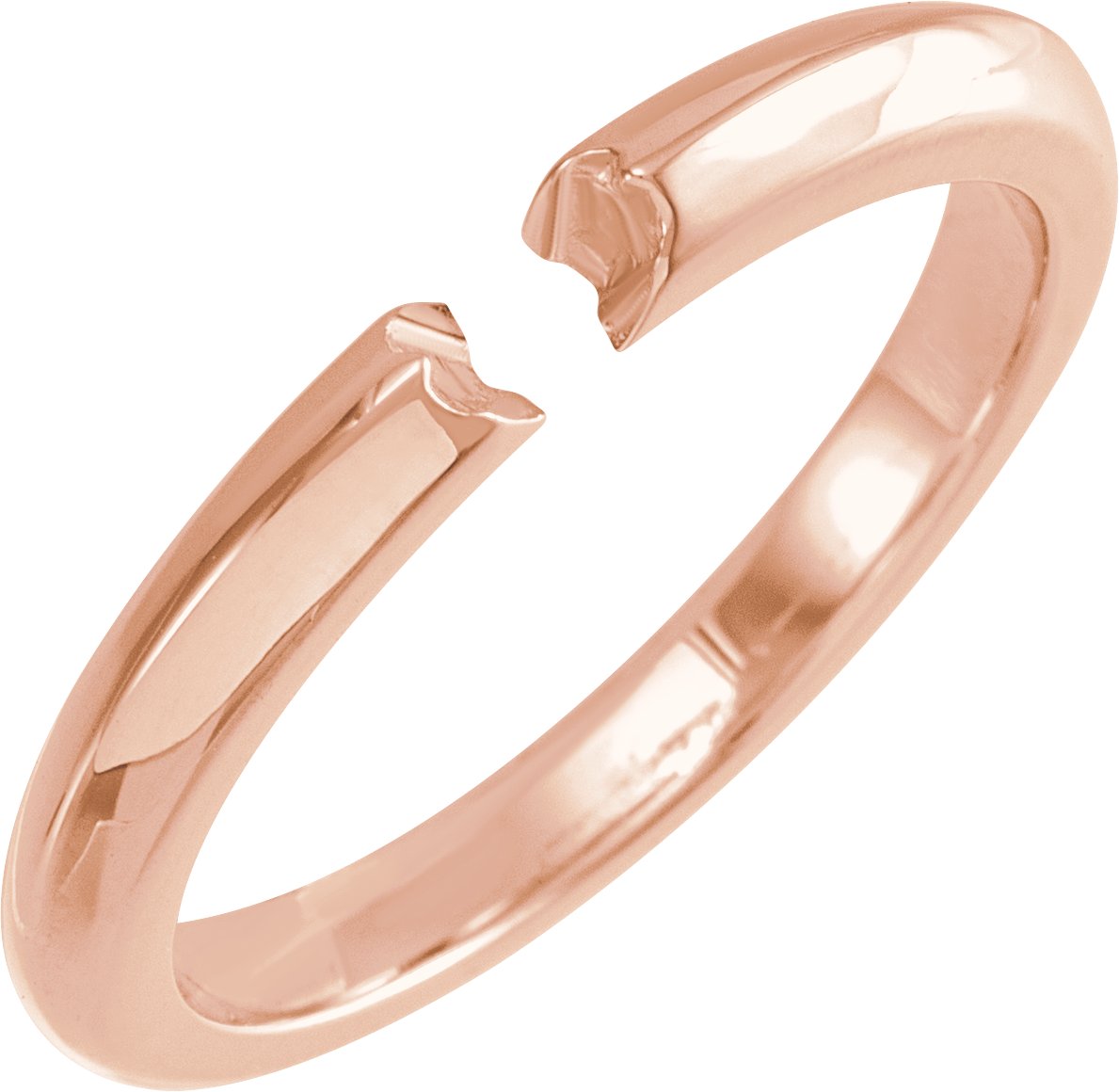 14K Розово злато Нож Ръб Open Shank for 5.8 mm Кръгъл 6-Prong Solstice Солитер® Setting