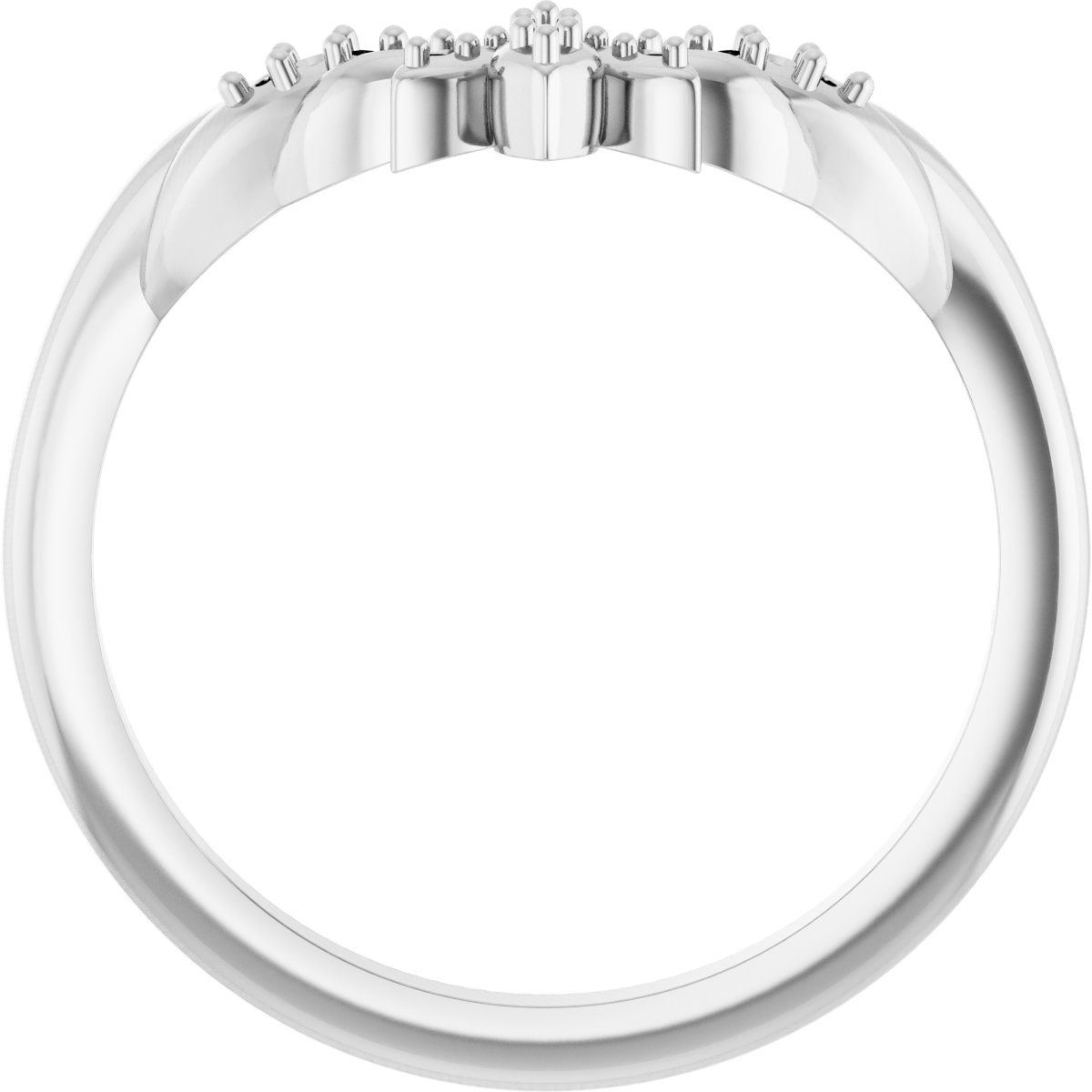 Alternative view of .03 CTW Natural Diamond Floral Contour Band – Platinum